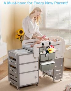 Organisateur de couches suspendu pour berceau, avec 4 poches profondes, support de couches pour table à langer, empileur de couches suspendu, organisateur de rangement pour chambre d'enfant - Product Image 6