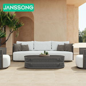 Ensemble de salon de jardin moderne en corde pour hôtel, jardin, piscine, canapé de luxe pour complexe hôtelier, ensemble de meubles d'extérieur, canapés de jardin, mobilier de jardin en métal - Product Image 4