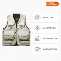 Gilet multi-poches unisexe style vintage tech pour activités de plein air, camping, pêche à la mouche, décontracté et tendance