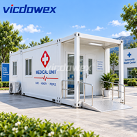 VICDOWEX Bâtiment Modulaire Préfabriqué Contemporain en Conteneurs pour Clinique, Bureau, Construction, Camp, Entrepôt, Usage Éloigné