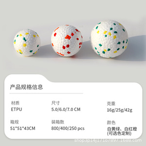 Balles pour chien ETPU 7,3 cm, motif à pois, durables, pour l'entraînement en extérieur des grands chiens - Product Image 3