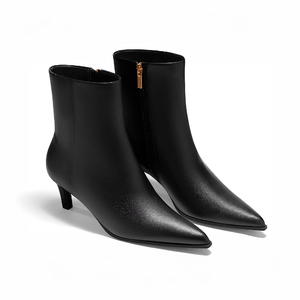 Fashion <strong>Women's</strong> Pointed Toe <strong>Low</strong> <strong>Heel</strong> Booties Shoes <strong>With</strong> Side Zipper <strong>Ankle</strong> <strong>Boots</strong> - Product Image 5