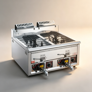 천연가스 2탱크 상업용 천연가스 어류 튀김기 (온도조절기 포함, 스테인리스 스틸) - Product Image 4