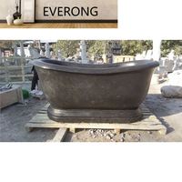 Baignoires autoportantes en pierre naturelle grise, surface solide, rondes et ovales, en marbre, à vendre