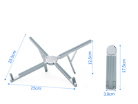 Support pour ordinateur portable IKATAK léger en aluminium en forme de X, mini, compact et pliable, portable avec fonction réglable pour les voyages d'affaires