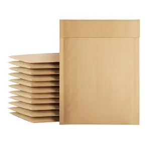 Tái chế polymailer biểu tượng tùy chỉnh thân thiện với môi gửi thư túi bao bì độn phong bì Kraft bong bóng bưu phẩm nhỏ với tự con dấu