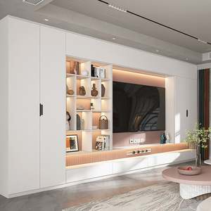 Support TV LED moderne et élégant avec design en bois écologique, compatible avec les téléviseurs de 65 pouces et plus, pour salon, maison, hôtel et appartement - Product Image 2