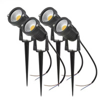 Projecteur LED à piquet pour jardin et sol, indice de protection IP65, lumière blanc chaud 3000K, 5W, construction en aluminium, compatible 110V/220V