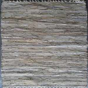 Alfombra de Cuero Reciclado a Rayas Reversible Tejida a Mano, Exclusiva y en Oferta, a Precio Económico para Sala de Estar, Hogar y Hotel - Product Image 6