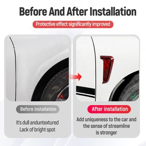 Red Car Aerodynamic Fender Lip Stickers Aerodynamic Car Side Wing Decals Easy-Adhesive Retrofit <strong>Spoilers</strong> Side Air Flow Sticker - Product Image 4