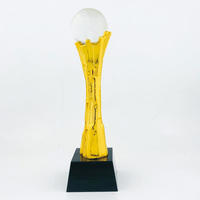 Tout nouveau trophée de conférence Souvenir en résine de haute qualité cadeau d'affaires trophée en résine de cristal avec Base noire