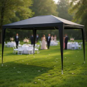 Anthracite 9.8'x13.1' PE Party <b>Tent</b> Quick Opening Steel <b>Frame</b> Wedding Event Use - Product Image 2