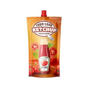 กระเป๋าใส่เครื่องปรุงซอสมะเขือเทศแบบกำหนดเองพิมพ์ลายเองได้สำหรับอาหารเกรด PE รีไซเคิลของเหลวที่วางซอสแชมเปญ - Product Image 1