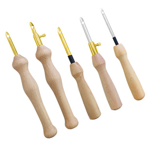 Laine Outil De Couture Manche En <span class=keywords><strong>Bois</strong></span> Épais Broderie Stylo Poinçon Aiguille En <span class=keywords><strong>Bois</strong></span> Poinçon Aiguille Points Crochet Crochet - Product Image 2