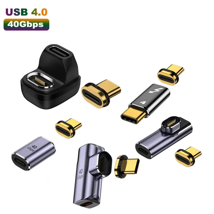 USB4.0 Thunderbolt3 с магнитным адаптером кабель-Переходник USB C Type C 40 Гбит/с 100 Вт быстрой зарядки магнит конвертер кабель 8K @ 60 Гц адаптер USB типа C