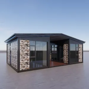 tragbare fertighäuser modulare zwei-in-eins-häuser vorgefertigtes fertiggestelltes sandwichplatten-containerhaus für kanada