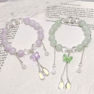 Exquisite Butterfly Waterdrop Tassel Pendant Colorful Crystal <b>Bracelet</b> Sweet Colorful <b>Beads</b> <b>Bracelet</b> Korean <b>Bead</b> <b>Bracelet</b> - Product Image 2