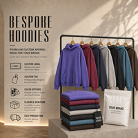 Hoodie Pria Gaya Distressed Musim Dingin, Bahan Campuran Katun Fleece Tebal Rajutan 365 GSM, Streetwear Grosir