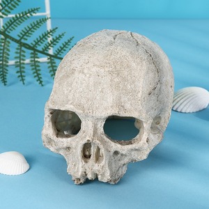 Decoración para Acuario, Adorno de Calavera de Resina SKS10, Escondite para Peces, Cueva para Camarones, Calavera Simulada para Acuarios - Product Image 1