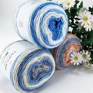 Fil à tricoter artisanal en laine mélangée fantaisie, fil à crocheter effet gâteau arc-en-ciel, pelotes <span class=keywords><strong>de</strong></span> fil en <span class=keywords><strong>coton</strong></span> peigné haute ténacité - Product Image 4