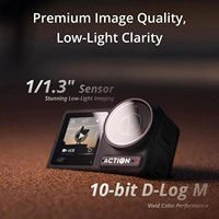 Caméra sportive étanche Osmo Action 4 Standard Combo 4K/120fps avec capteur 1/1.3 pouces, vision nocturne, D-Log M 10 bits, 160 min d'autonomie