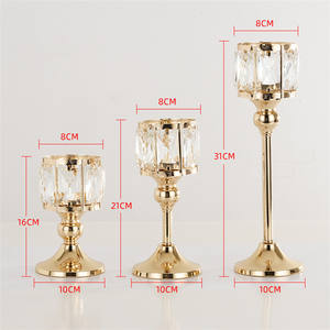 Vintage Exquisite <strong>Tealight</strong> Candle <strong>Holders</strong> Small Size Golden Crystal Candelabra Sets for Home Candlelight Dinner New Year - Product Image 6