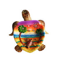 Sculpture de tortue en résine faite à la main et peinte à la main, cendrier à cigares - Souvenir touristique du Fujian