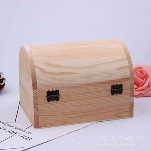 <b>Small</b> Wooden Semi Circular Storage <b>Box</b> <b>With</b> Flip Top <b>Lid</b> For Jewelry Tea Household Use Decorative Gift <b>Box</b> - Product Image 4