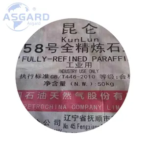 Losa de marca Kunlun o forma de pellet parafina cera 58-60 en venta