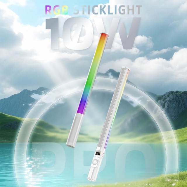 Mini 10W RGB Handheld Fill Light Stick CRI95+ Multiple Light Effects Desktop Beauty Live Stream Lamp With Tripod