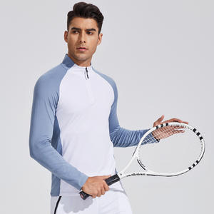 Sudadera Deportiva Ligera <span class=keywords><strong>para</strong></span> Hombre, Tallas Grandes, con Bloques de Color, Cierre de Cremallera 1/4, Manga Raglán, con Logotipo, <span class=keywords><strong>para</strong></span> Entrenamiento en Cancha - Product Image 2