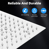 Pomme de douche en acier inoxydable réglable de 8 pouces avec 10 modes de pulvérisation et douchette à main