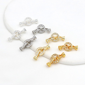 18k Gold Micro-painted Zirconia DIY Universal Buckle Gold Bracelet <b>Necklace</b> Clasp End Buckle Connector Accessory B68 - Product Image 1