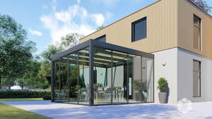 ห้องอลูมิเนียมไม้กันแดดแบบพกพาพร้อมกระจกนิรภัยสำหรับโรงแรมและวิลล่าปรับแต่งได้ทันสมัยปรับแต่งได้กันน้ำได้ทุกฤดู - Product Image 4