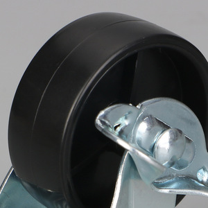 Wolverhampton 2 Inch Flat Bottom Side Brake Swivel Caster Solid Tire Industrial PP Wheel - Product Image 3