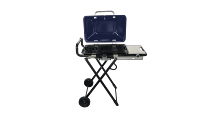 Barbecue à gaz pliable portable pour fêtes en plein air, très vendu, avec revêtement antiadhésif, thermomètre intégré, cadre en alliage d'aluminium