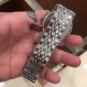 Montre classique pour homme à 6 aiguilles, chronographe à quartz, bracelet en acier inoxydable argenté avec fenêtre de calendrier, étanche, montre décontractée pour affaires - Product Image 4