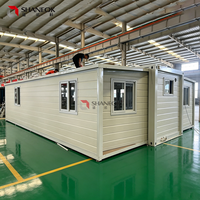 Maison conteneur préfabriquée à panneaux sandwich extensibles pour le marché américain, idéale pour chambre, salle de bain, appartement, logement temporaire, magasin de détail