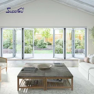 Hurricane Impact Laminated Glass Aluminum Exterior Balcony Patio Door Low-e Glass Aluminum Bi-folding Door