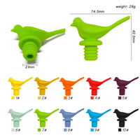 Bouchon de bouteille de vin en silicone 3D Bird, bouchon multicolore de qualité alimentaire pour l'assaisonnement et la conservation du vin, ustensiles de vin rouge, bouche scellée
