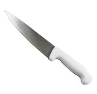 8 "En Acier inoxydable 2Cr13 Trancheuse ou Couteau À Trancher avec Poignée EN PP Blanc dans la Diapositive Carte D'emballage