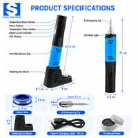 Kit de fer à souder numérique USB 8W 10W, 1500mAh 6Wh, rechargeable, type C, réglable 200-450°C, outil de réparation électronique portable