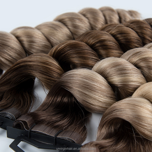 Nastro a doppio nastro disegnato <span class=keywords><strong>extension</strong></span> <span class=keywords><strong>capelli</strong></span> lunghi 14 "-30" Raw Russian Body Wave molto appiccicoso nastro di colla americana nelle estensioni 100 <span class=keywords><strong>capelli</strong></span> umani - Product Image 6