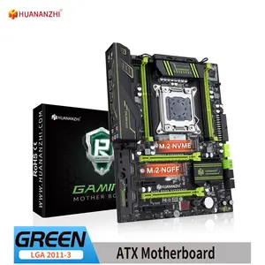 Huanzhi Bo Mạch Chủ Màu Xanh Lá Cây 2.49 LGA 2011 ATX Hỗ Trợ Xeon E5 2620 2640 2650 2680 2690 V1 V2 REG ECC DDR3 Bộ Nhớ M.2 NVME SATA