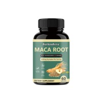 Capsules de racine de maca personnalisées, 60 unités, avec Ashwagandha et Ginseng, complément naturel pour le bien-être, service de marque privée
