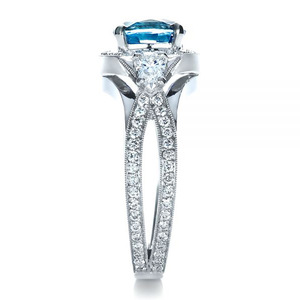Anello Statement Blu Mare da Donna, Lusso, a Goccia, Geometrico, Aperto, Regolabile, in Lega, Elegante, Stile Fidanzamento, Gioiello alla Moda - Product Image 3