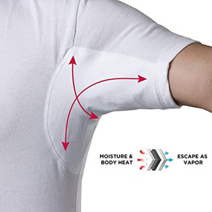 Nhanh chóng vận chuyển người đàn ông của đồng bằng màu trắng Modal/Spandex T-Shirt O-cổ Sweatproof Áo lót với nách mồ hôi miếng <span class=keywords><strong>Tee</strong></span> - Product Image 5