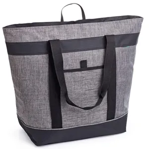 Bolsa térmica macia com isolamento para compras, entrega de alimentos, viagem, praia, trabalho, lazer, dobrável