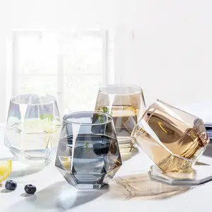 Hot Koop 300Ml Groothandel Zeshoekige Kleurverloop Huishoudelijke Sap Drinken Gift Glazen Beker