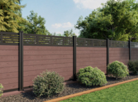 Panneau de clôture de jardin en WPC et alliage d'aluminium, moderne, écologique, anti-corrosion, avec hauteur et design de bordure personnalisables – Vente chaude